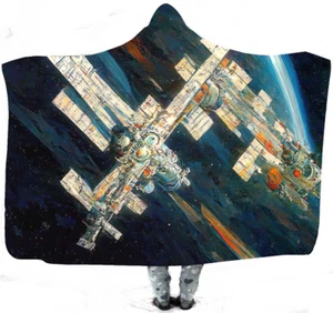Tolle Erdraumstation Kapuzendecke, dickes Sherpa Fleece, #5 - Bild 1 von 7