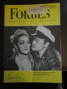Forbes Business Magazine February 1953 Bob Hope Dorothy Lamour Road to Mazuma 67 - Picture 1 of 1