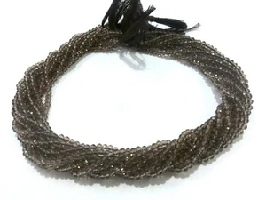 5 Strand Smoky Quartz Rondelle Faceted 3-4mm Hydro Beads 13"inch - Picture 1 of 4