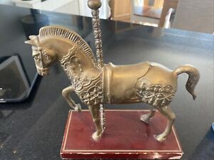 vintage brass carousel horse ornament 