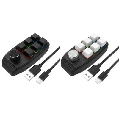 6 Keys Custom Keypad Macro Programmable Keyboard Copy  RGB 1 Knob Button - Image 1 of 4