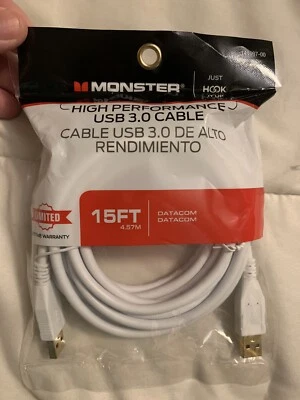 Monster Cable USB 3.0 Male To Male 15 feet Datacom Printer External Hard Drive - Image 1 of 2