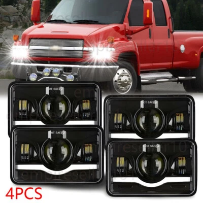 4pc for Chevrolet Kodiak C4500 C5500 4x6" Led Headlights Projector High Low Beam - Image 1 of 4