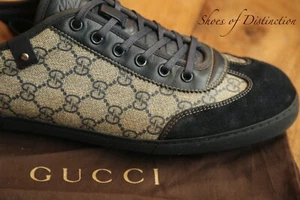 Gucci GG Monogram Blau Beige Canvas Leder Turnschuhe Sneaker Herren UK 9 G US 10 - Bild 1 von 11
