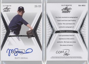 2012 Leaf Ultimate Draft Base Auto Silver /25 Matt Smoral #BA-MS2 Auto