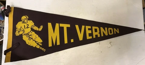 VINTAGE FOOTBALL PENNANT 1940'S MT. VERNON HIGH SCHOOL NEW YORK 29" FREE SHIP! Cover
