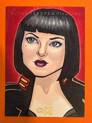 CZX Cryptozoic Villains Ursa from DC Superman Sketch Artist Mai Irving Auto 1/1 - Image 1 of 2