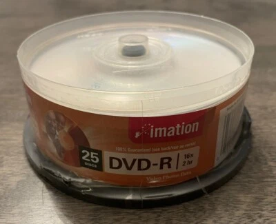 NEW Imation Recordable DVD DVD-R 25-Pack 4.7GB 16x 2 Hrs - Image 1 of 4