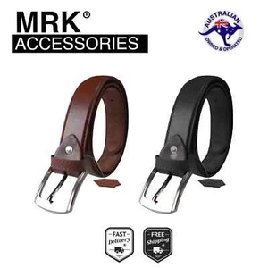Luxury Genuine Men's Leather Belt High Quality Buckle Jeans Dress Casual Cowskin - Picture 1 of 9