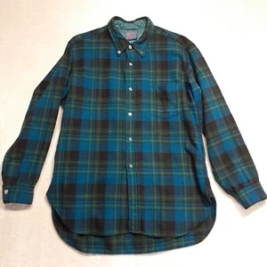 Pendleton Mens LS Fireside Button Shirt Sz.XL/Blue-Black Plaid/Wool/Vintage - Picture 1 of 11