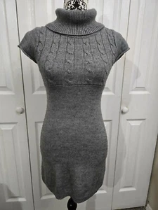 SO Wear It Declare It Gray Acrylic/Wool Blend Cowl Neck Sweater Dress Size S - Picture 1 of 10