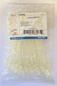 LOT OF 100 THOMAS & BETTS TY554M CABLE TIE 5-7/8" LONG MOUNTING HOLE 1/4" - Picture 1 of 7