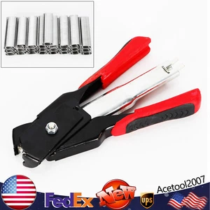 Hog Ring Pliers W/2500 C Clips Fastening Bird Chicken Mesh Cage Wire Fencing USA - Picture 1 of 12