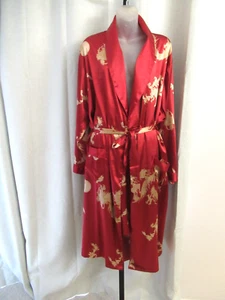 EXECUTIVE STANDARD Chinese Red Gold Dragons Satin Kimono Robe Pyjama Höschen XL - Bild 1 von 7