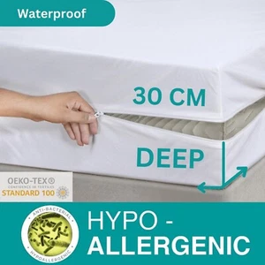 Waterproof Zipper Mattress Protector Zip Bed Encasement Anti Allergy Double King - Picture 1 of 14