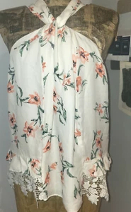 Joie Silk Floral Halter with Lace Trim - Sz Medium - NWT - Picture 1 of 5