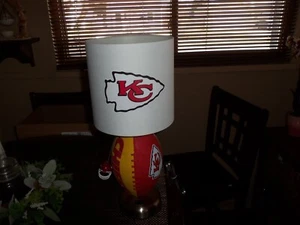 KANSAS CITY CHIEFS FOOTBALL TABLE LAMP (HANDCRAFTED) - Picture 1 of 7