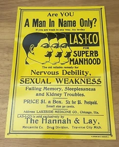 Vintage LAS•I•CO Advertising Tin Sign Chicago Illinois Traverse City Michigan - Picture 1 of 9