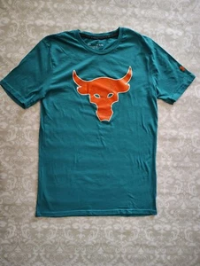 Under Armour Project Rock XS Loose Fit Green Teal Orange Distressed Logo - Picture 1 of 2