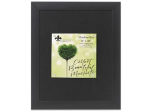 Lawrence 8x10 Pro Black w/Black Linen Shadow Box Frame (Same Shipping Any Qty) - Picture 1 of 5