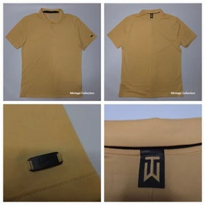 Nike Dri-FIT Tiger Woods TW Collection Yellow Gold Golf Polo Shirt Men's Size M - Picture 1 of 11