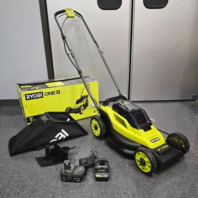 Ryobi ONE+ 18V Cordless 13 in. Push Lawn Mower w/ Battery & Charger - P1180 - Image 1 of 4