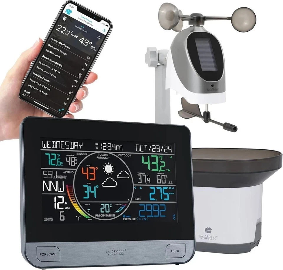 328-69357-INT Wi-Fi Professional Weather Station, Black - Image 1 of 4