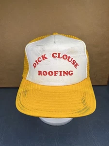 Vintage Dick Clouse Roofing California Headwear gelb Mesh Snapback Truckermütze - Bild 1 von 9