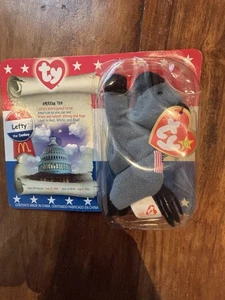 Ty McDonalds Lefty the Donkey Beanie Plüschtier 1996 Edition, USA Neu Versiegelt - Bild 1 von 3