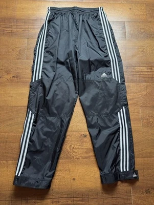 Pantalones deportivos de colección años 90 Adidas para hombre negros sin forro a rayas talla XL - 32X32 Foto 1 de 4