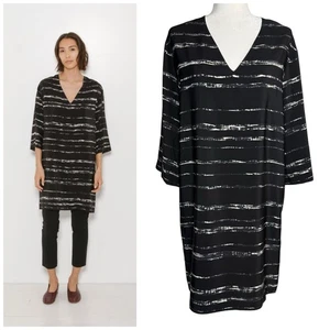 Vince 100% Seide Tunika Kleid XS schwarz V-Ausschnitt minimalistisch leise Luxus Oversize - Bild 1 von 10