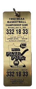VTG 1992 Keychain Ticket Final Four NCAA Basketball Championship Minnesota Duke - Bild 1 von 5