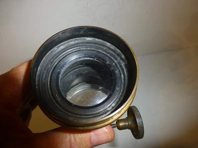Ancien objectif en laiton  XIXe Focale environ 160mm - Photo 1/3