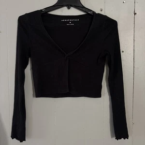Top corto Aeropostale manga larga talla M - Imagen 1 de 3