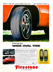 FIRESTONE—'68 SUPER SPORTS WIDE OVAL TIRE—CAMARO—VINTAGE 1968 MAGAZINE PRINT AD - Picture 1 of 1