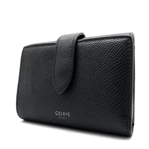Cartera Celine Triple Plegable Cuero Negro Auténtica - Imagen 1 de 24