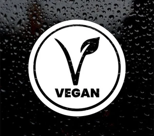 CALCOMANÍA ADHESIVA VEGANA LOGO VINILO ETIQUETA DE ALIMENTOS - Imagen 1 de 5