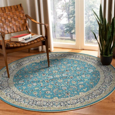 Alfombra redonda mandala para sala de estar dormitorio boho floral colorida alfombra circular Foto 1 de 4