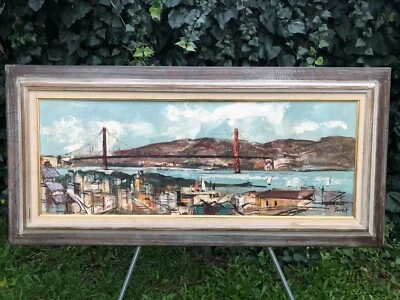 BARDOT 原装 20 世纪 60 年代大型抽象旧金山海洋印象 SF MCM — 第 1/4 张图片