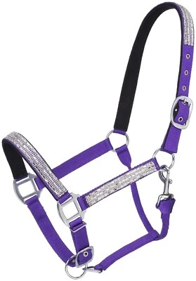 Halter de Nylon - Cargado con Cristales - Tamaño Caballo - Ajustable - 4 Colores Foto 1 de 4