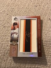 Tim Lincecum 2007 sp authentic by the letter patch auto autograph #25/25