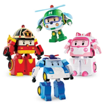 Robocar Poli Transformer Robot Super Deluxe 7 Inch Poli Roy Amber Helly - Image 1 of 2