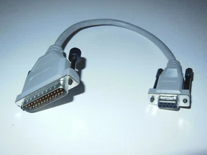 Cable serie usado/vintage DB25 macho a DE9 hembra gris adaptador D-Sub PC/COM - Imagen 1 de 1