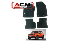 Tapis Voiture Moquette sur Mesure 4 Logos 4 Fix Entraxe 20CM Pour Renegade 2014 - Picture 1 of 2