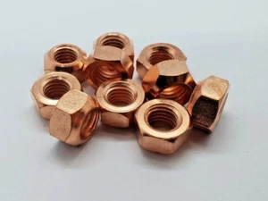 10 X M10 COPPER FLASHED EXHAUST MANIFOLD NUT 10MM NUTS HIGH TEMP - Picture 1 of 1