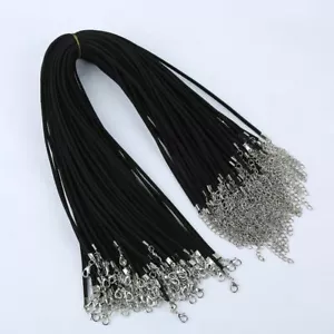 30pcs/lot Black Velvet Necklace Cords 27mm Lobster Clasp Rope Cords Jewelry Maki - Picture 1 of 12