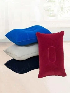 Blow Up Travel Pillows Inflatable Neck Cushions Rest Support Camping Flight camp - Picture 1 of 43