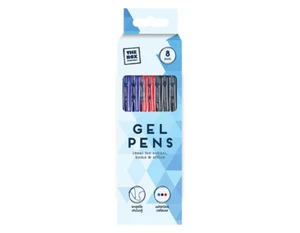 6 bolígrafos de tinta de gel de escritura súper suave de colores negros/azules/rojos regalo - Imagen 1 de 5