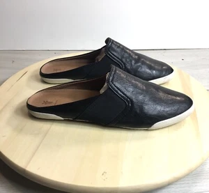 Frye Melanie Mule Black Leather Slip On Shoes Women's Size 7.5 Casual Flat - Picture 1 of 7