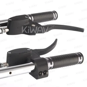 KiWAV CNC mat black hydraulic clutch brake hand control kit lever switch for H-D - Bild 1 von 4